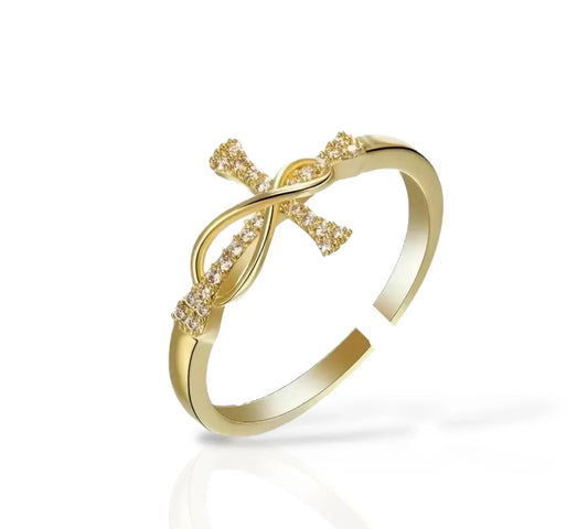 Elegant Golden Cross Ring