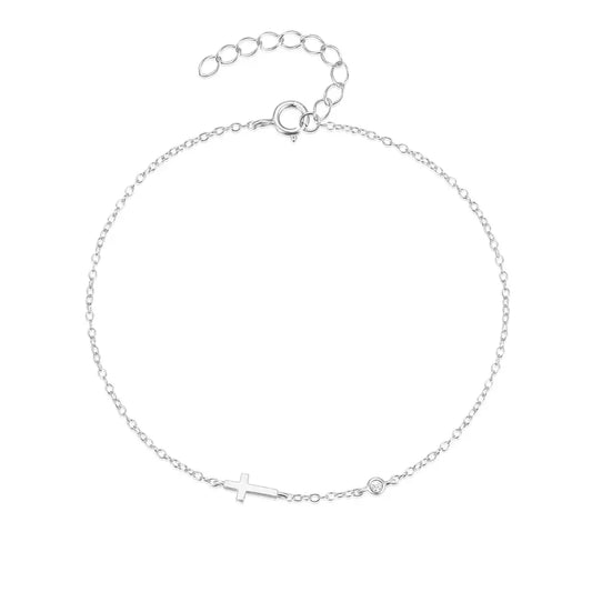 Elegant Silver Cross Bracelet