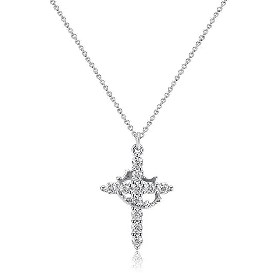Silver Ring Cross Necklace